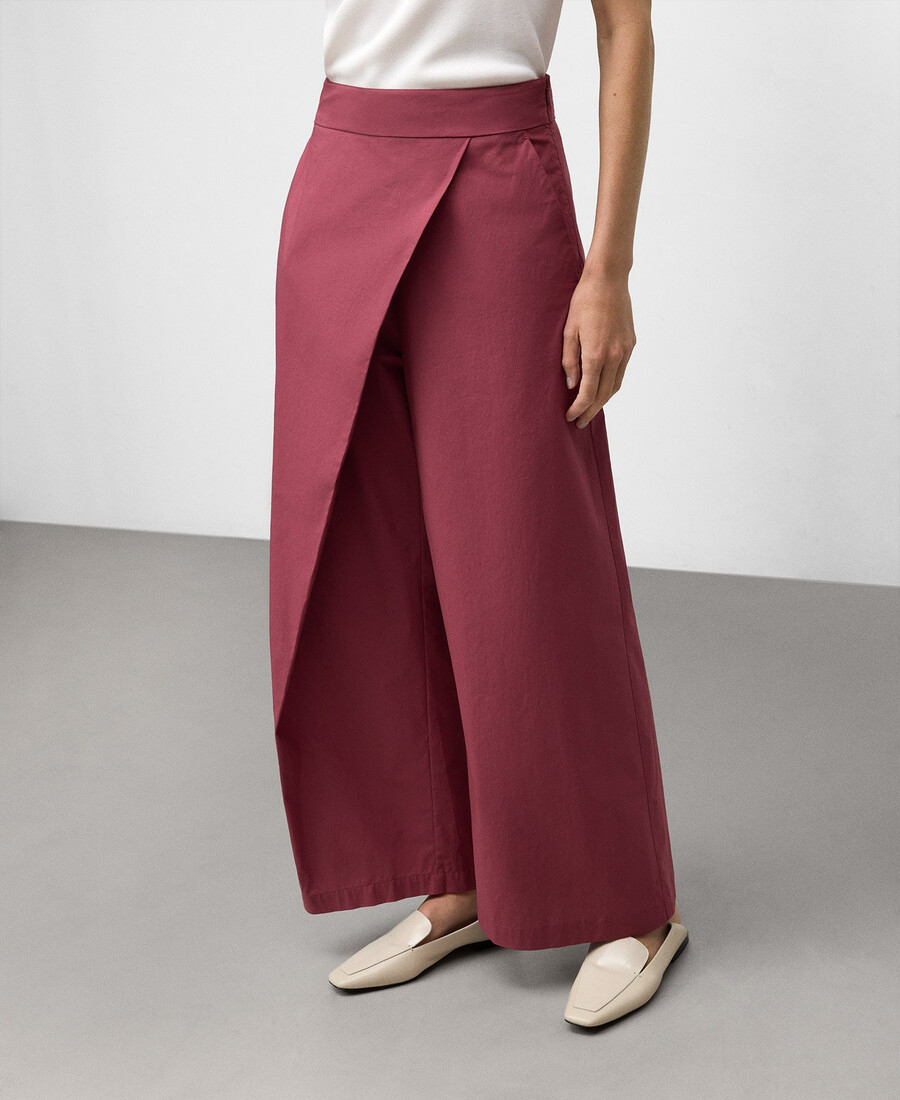 pantaloni avvolgenti in cotone da donna