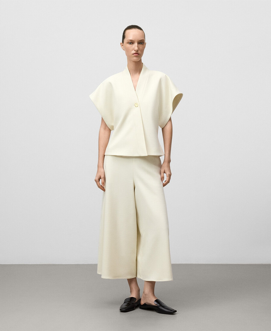 pantaloni culotte testurizzati da donna