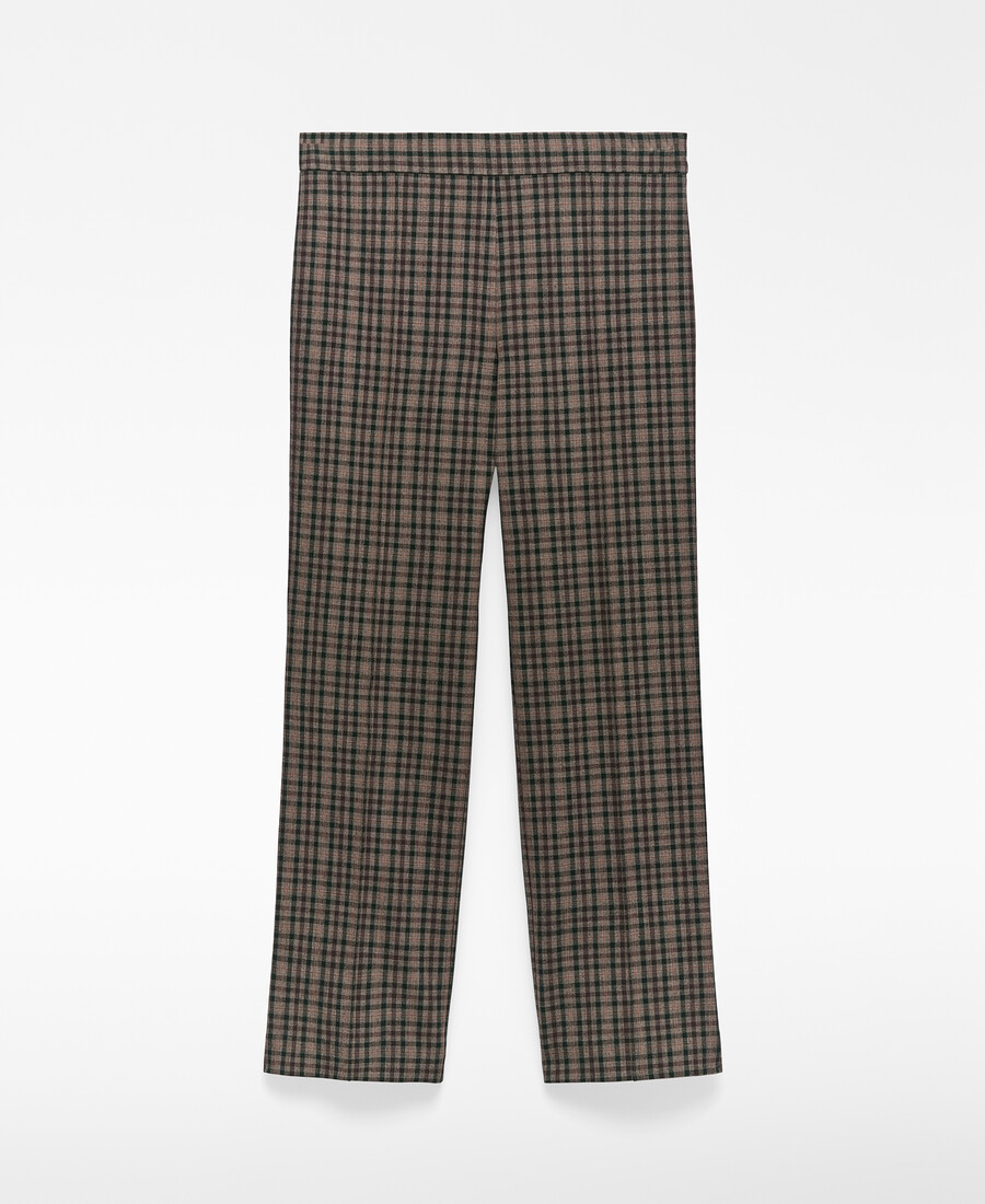 pantaloni slim fit a quadri da donna