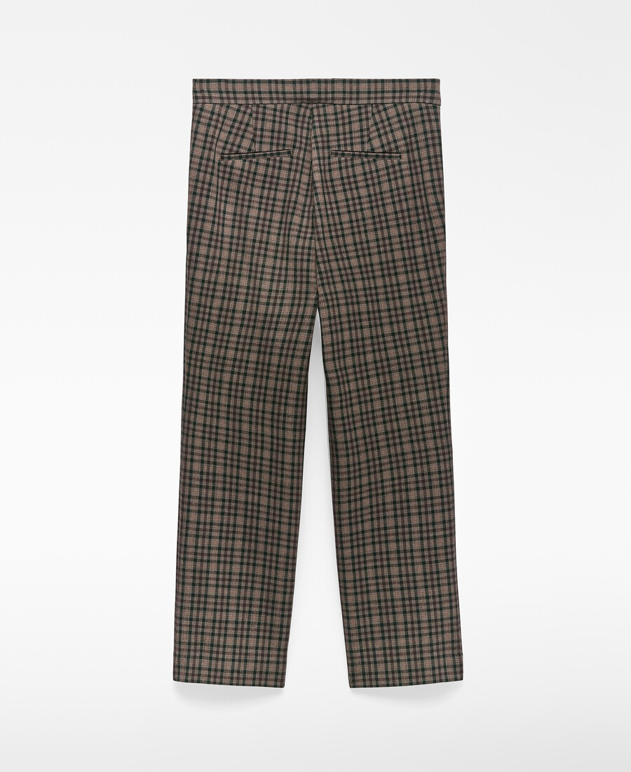 pantaloni slim fit a quadri da donna