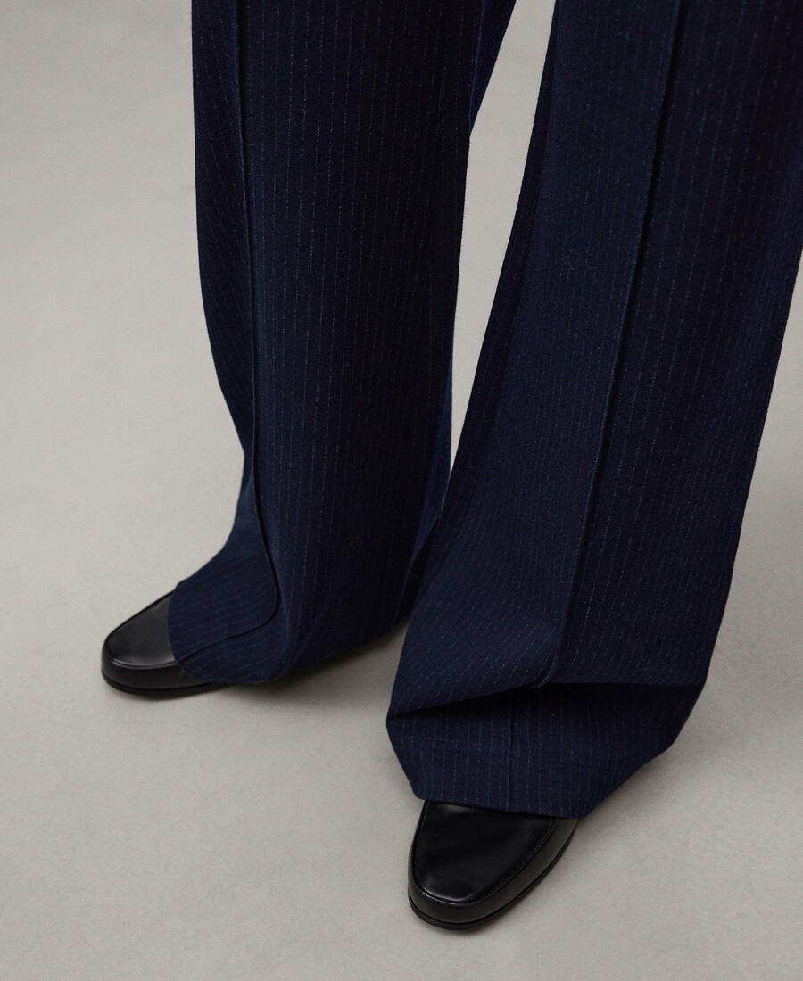 pantaloni a zampa a righe da donna