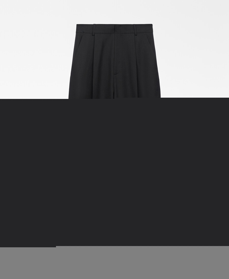pantaloni neri sartoriali a gamba larga da donna