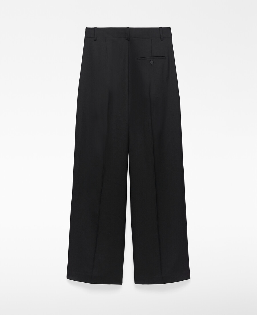 pantaloni neri sartoriali a gamba larga da donna