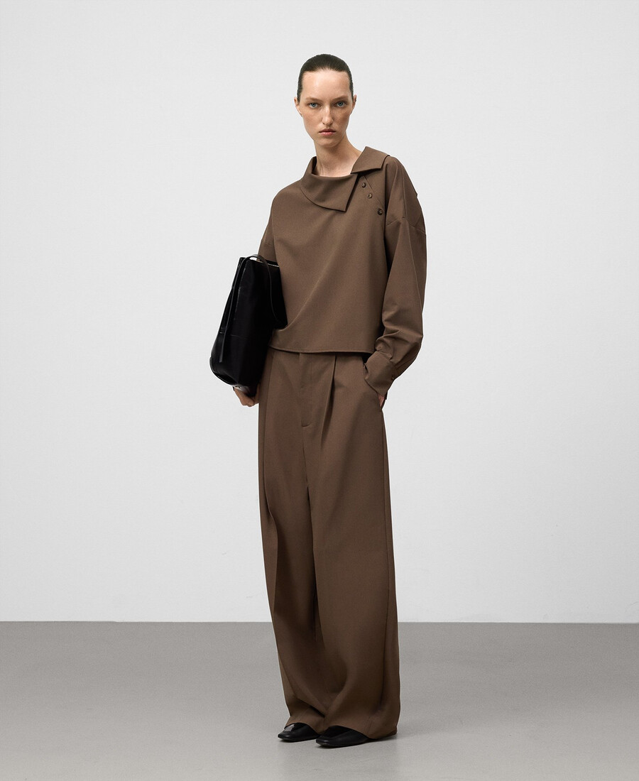pantaloni sartoriali a gamba larga da donna