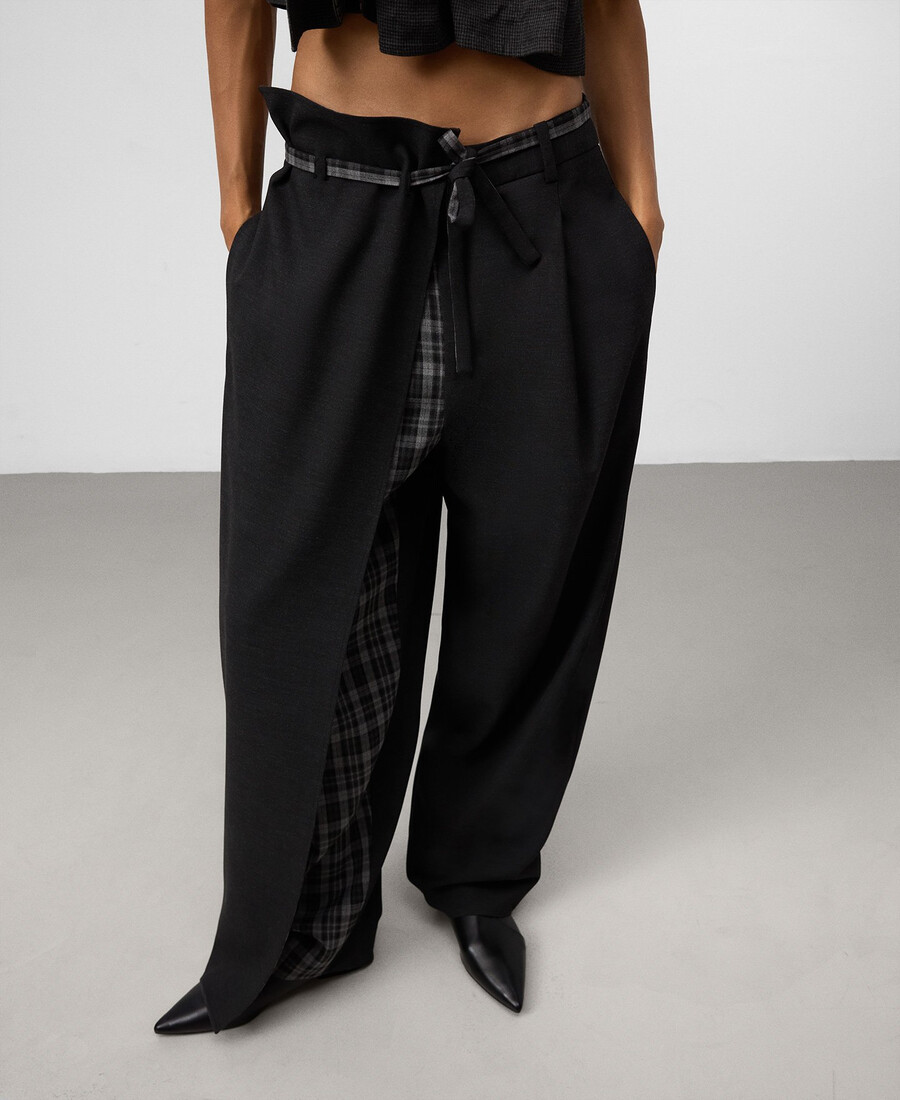 pantaloni asimmetrici combinati donna