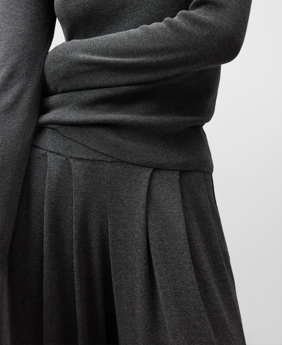 pantaloni larghi in maglia metallizzata da donna