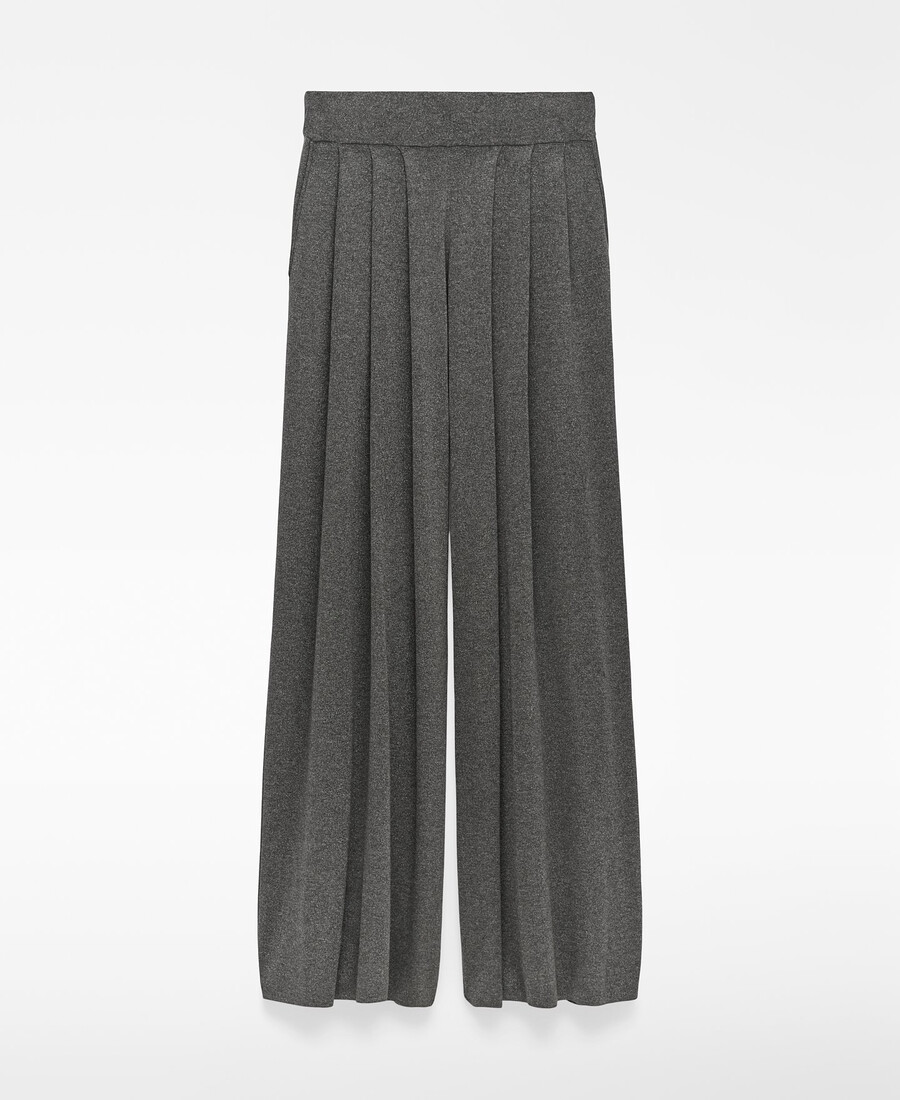 pantaloni larghi in maglia metallizzata da donna