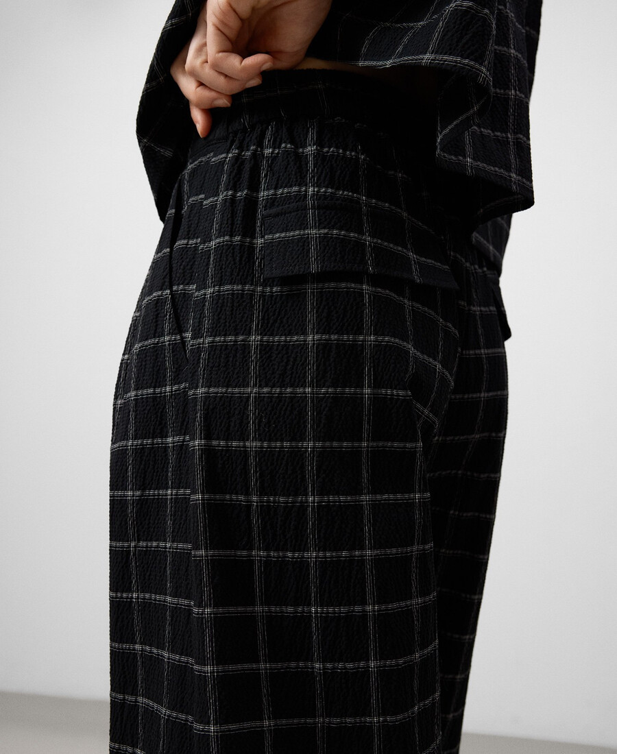 pantaloni a quadri da donna modello barrel fit
