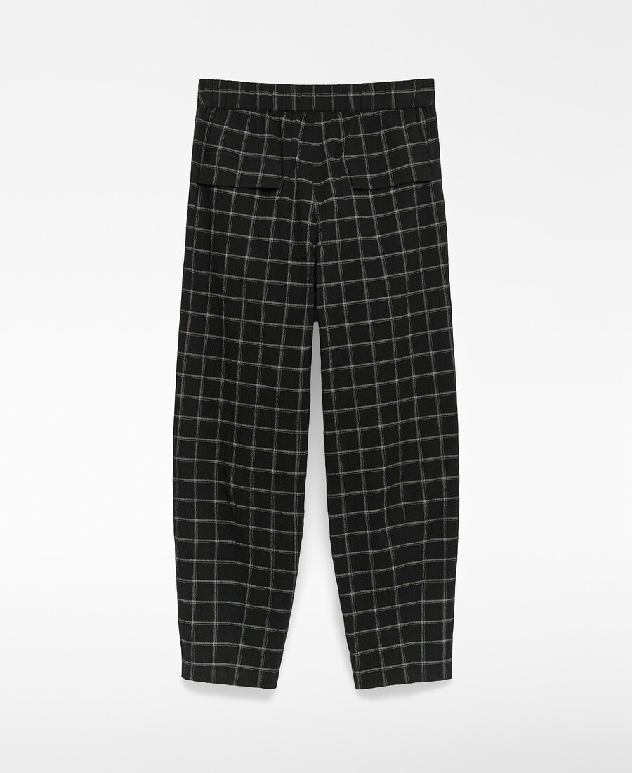 pantaloni a quadri da donna modello barrel fit