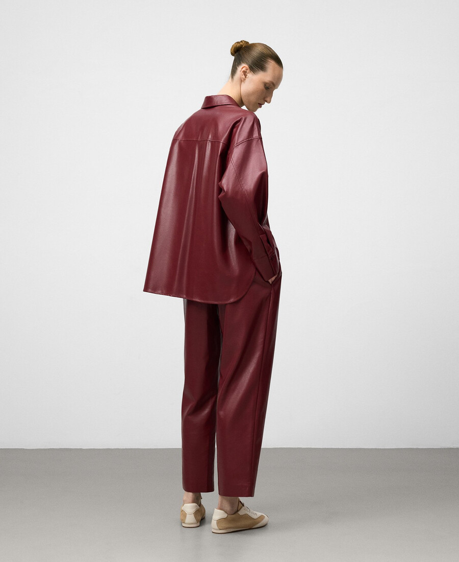 pantaloni dritti in pelle e non in pelle da donna