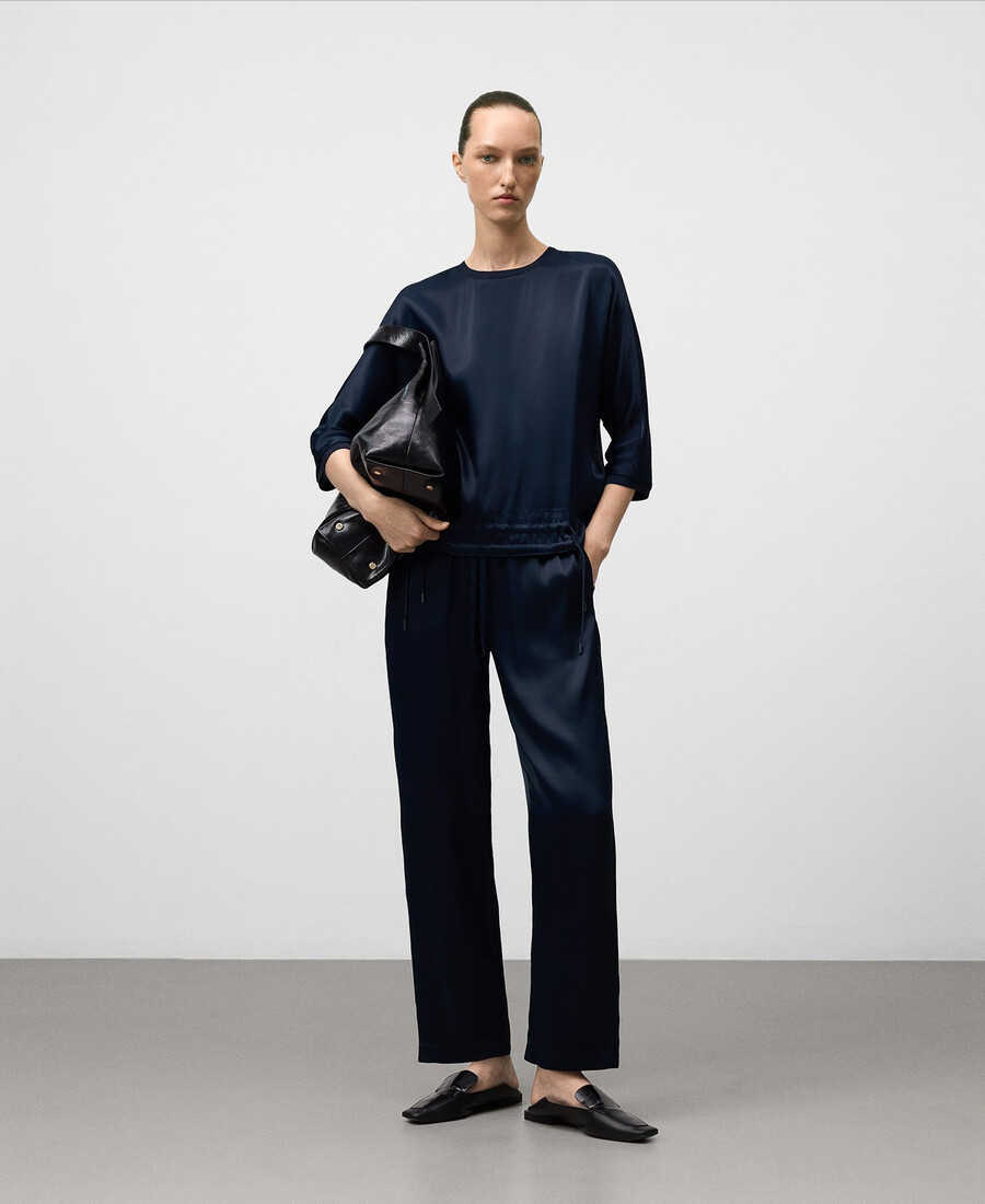 pantaloni jogger in raso da donna