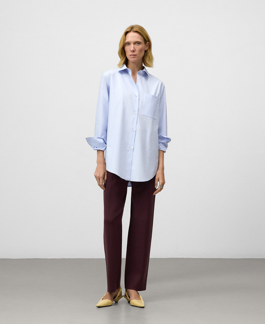 pantaloni dritti in maglia da donna