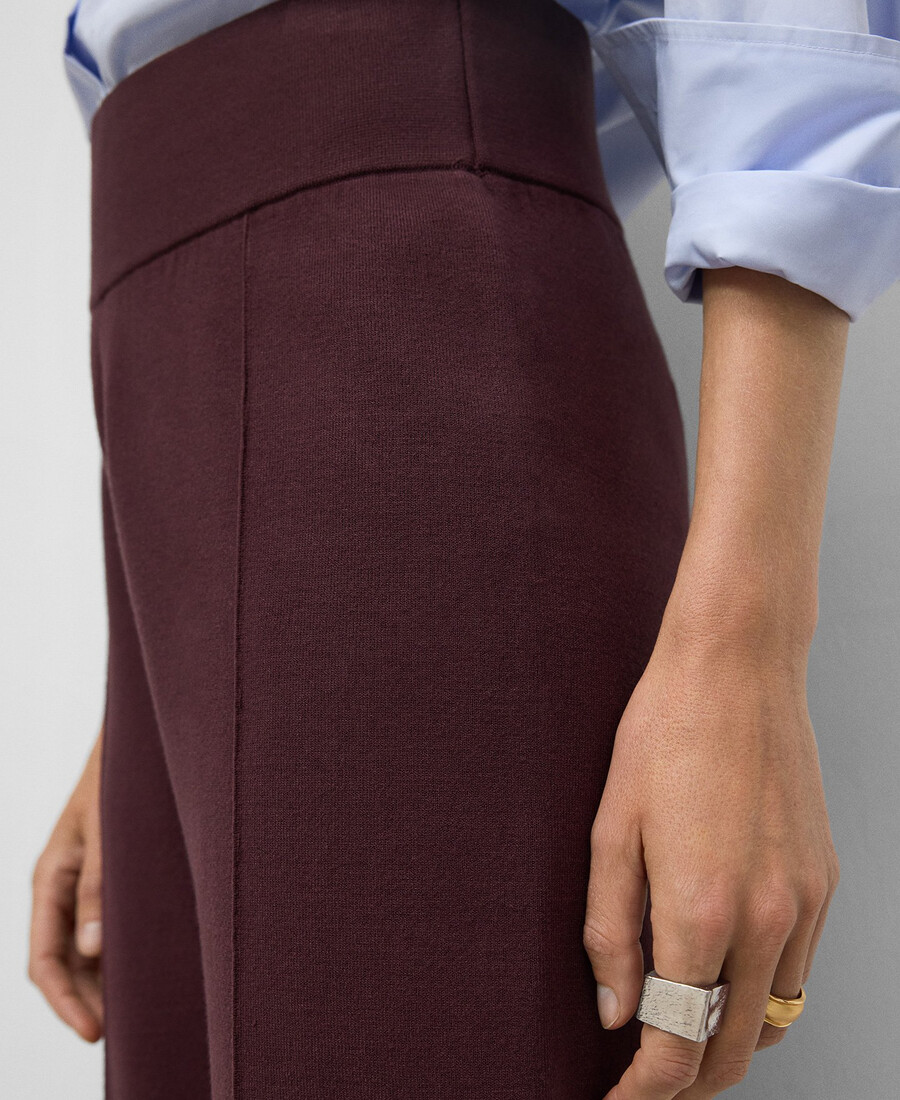 pantaloni dritti in maglia da donna