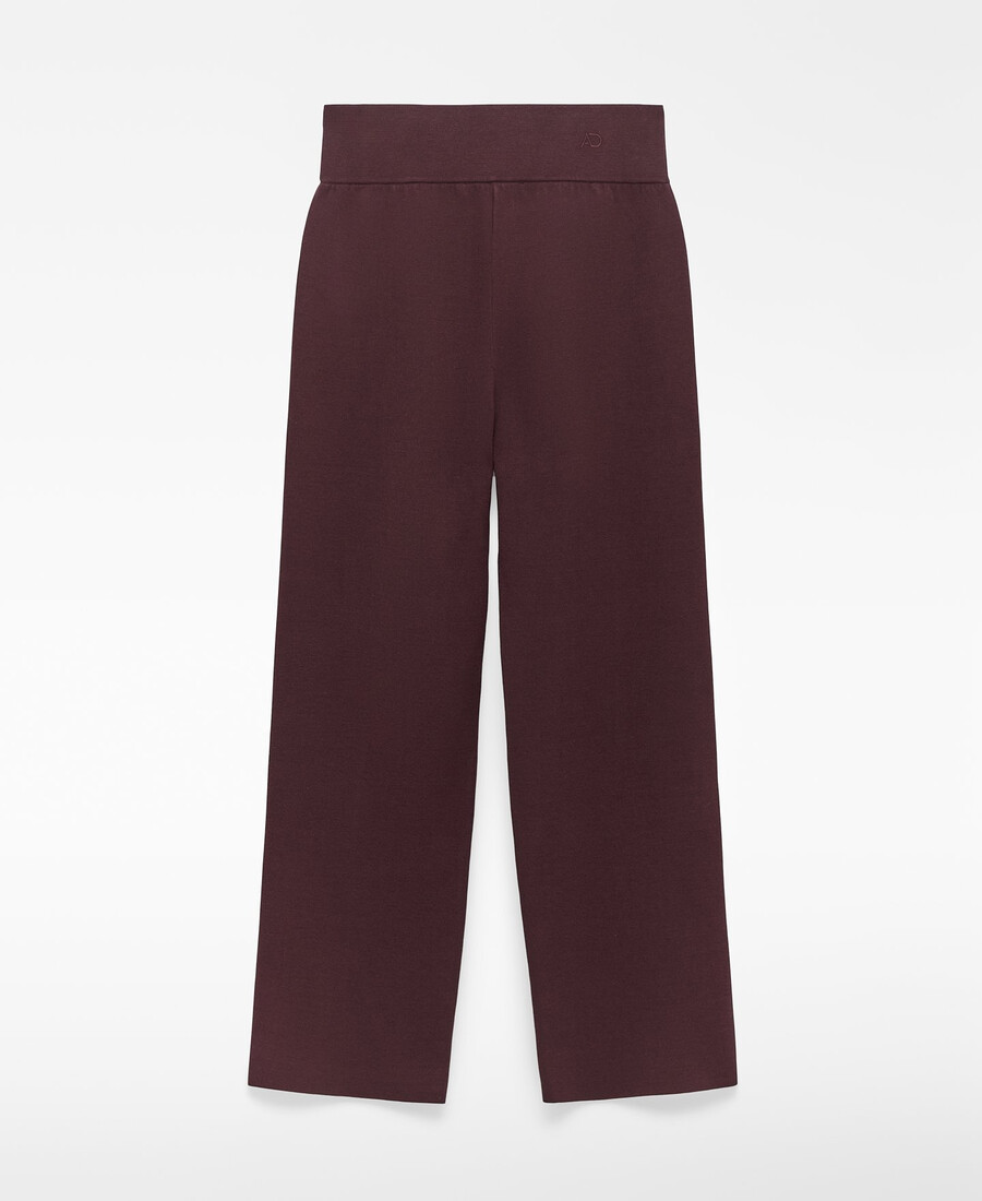 pantaloni dritti in maglia da donna