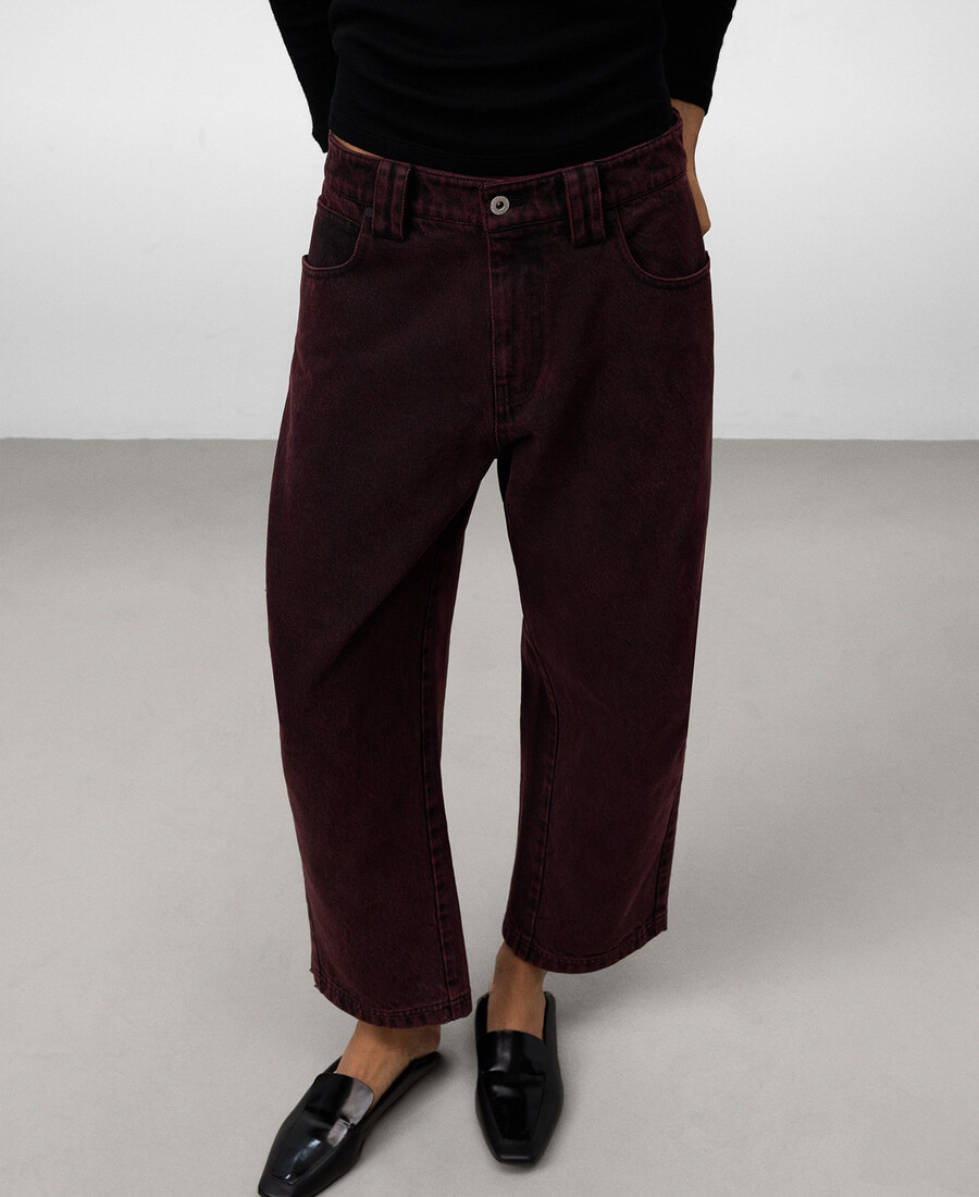 pantaloni da donna in denim lavato alla caviglia
