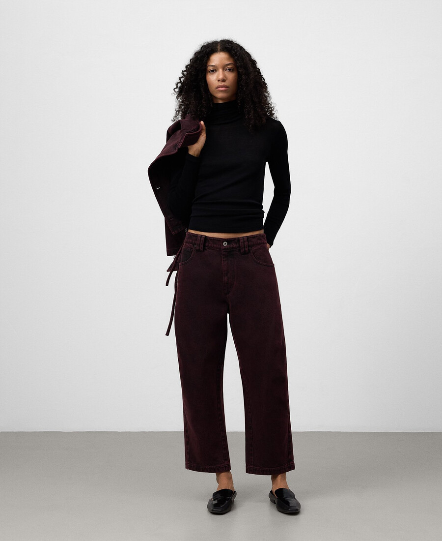 pantaloni da donna in denim lavato alla caviglia