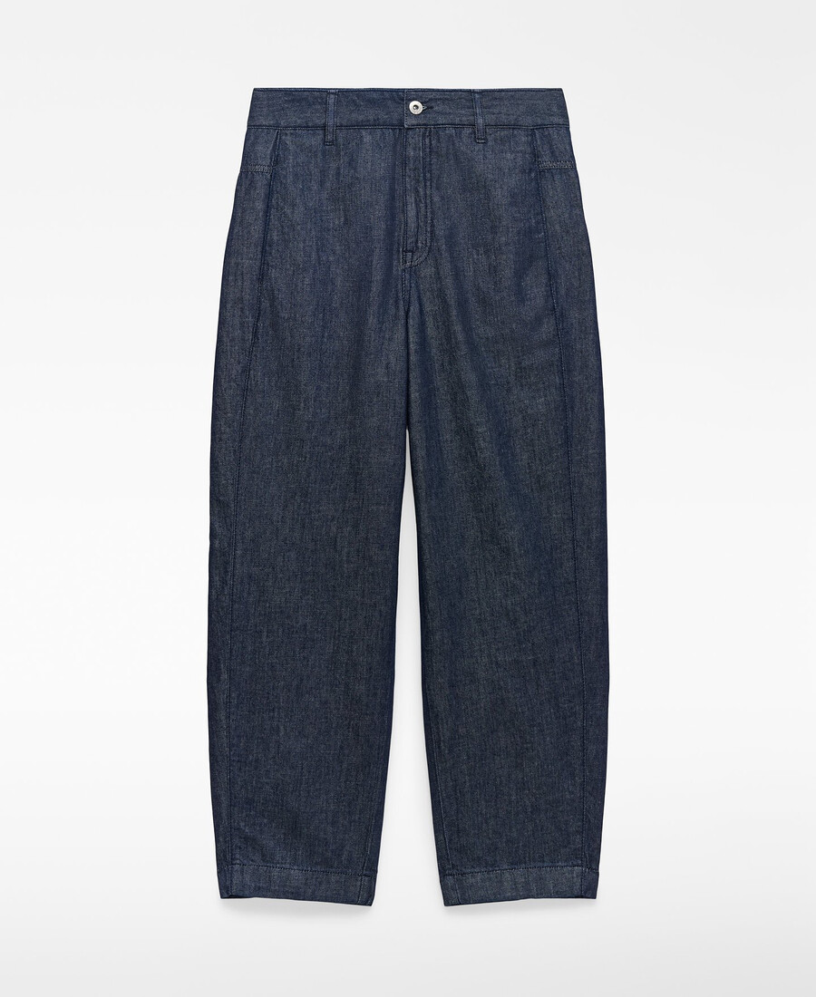 pantaloni da donna in denim di cotone a vita bassa