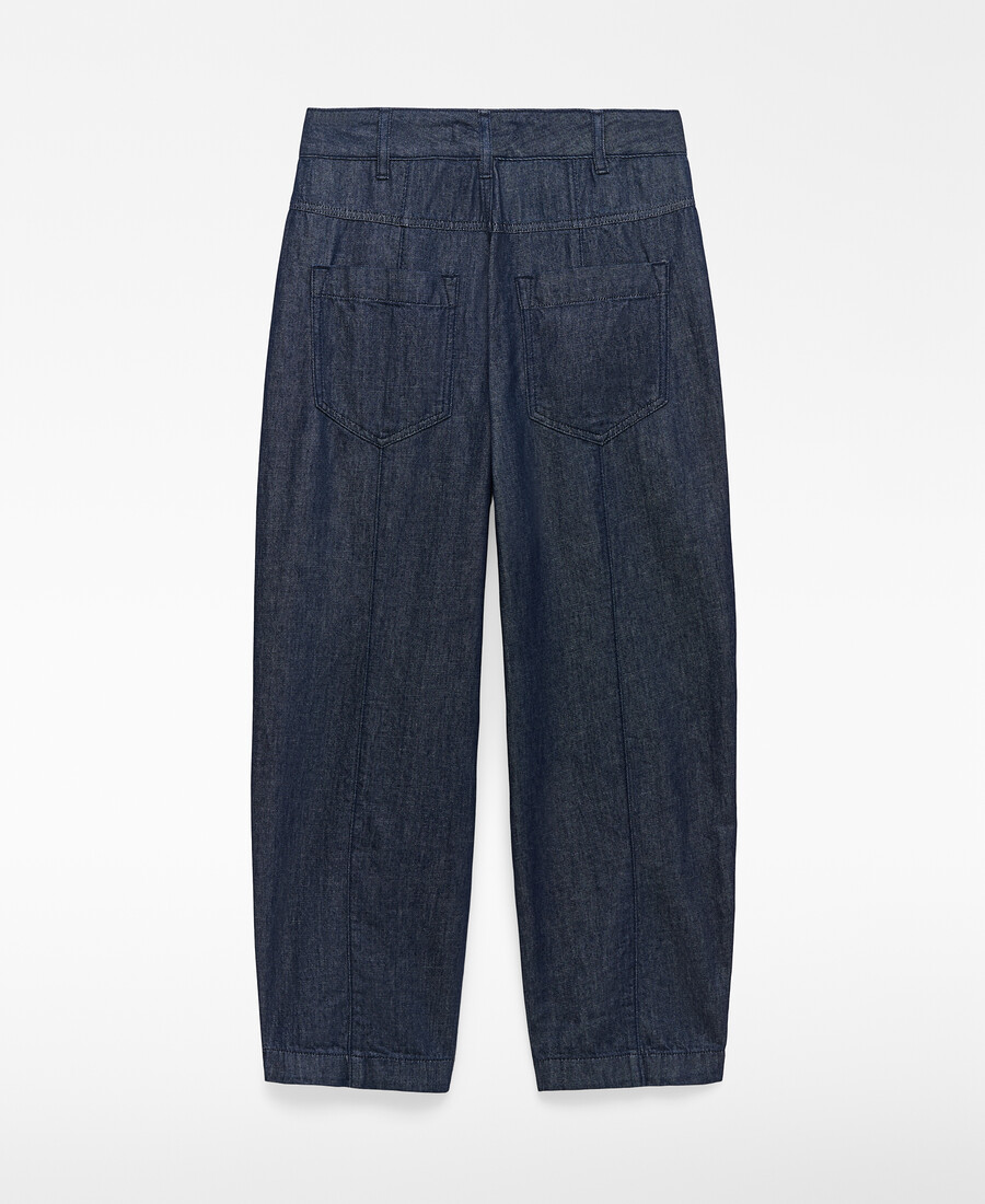 pantaloni da donna in denim di cotone a vita bassa
