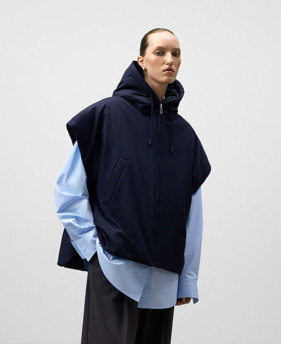 gilet imbottito con cappuccio donna