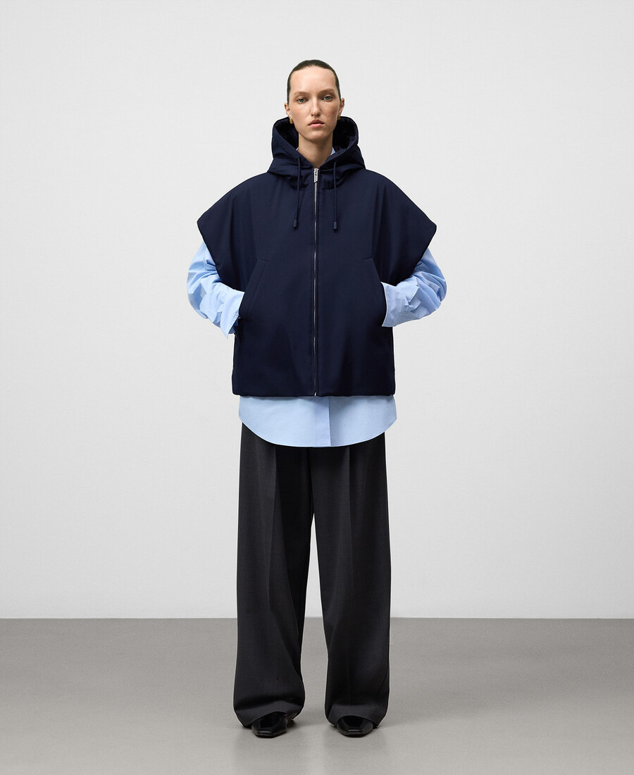 gilet imbottito con cappuccio donna