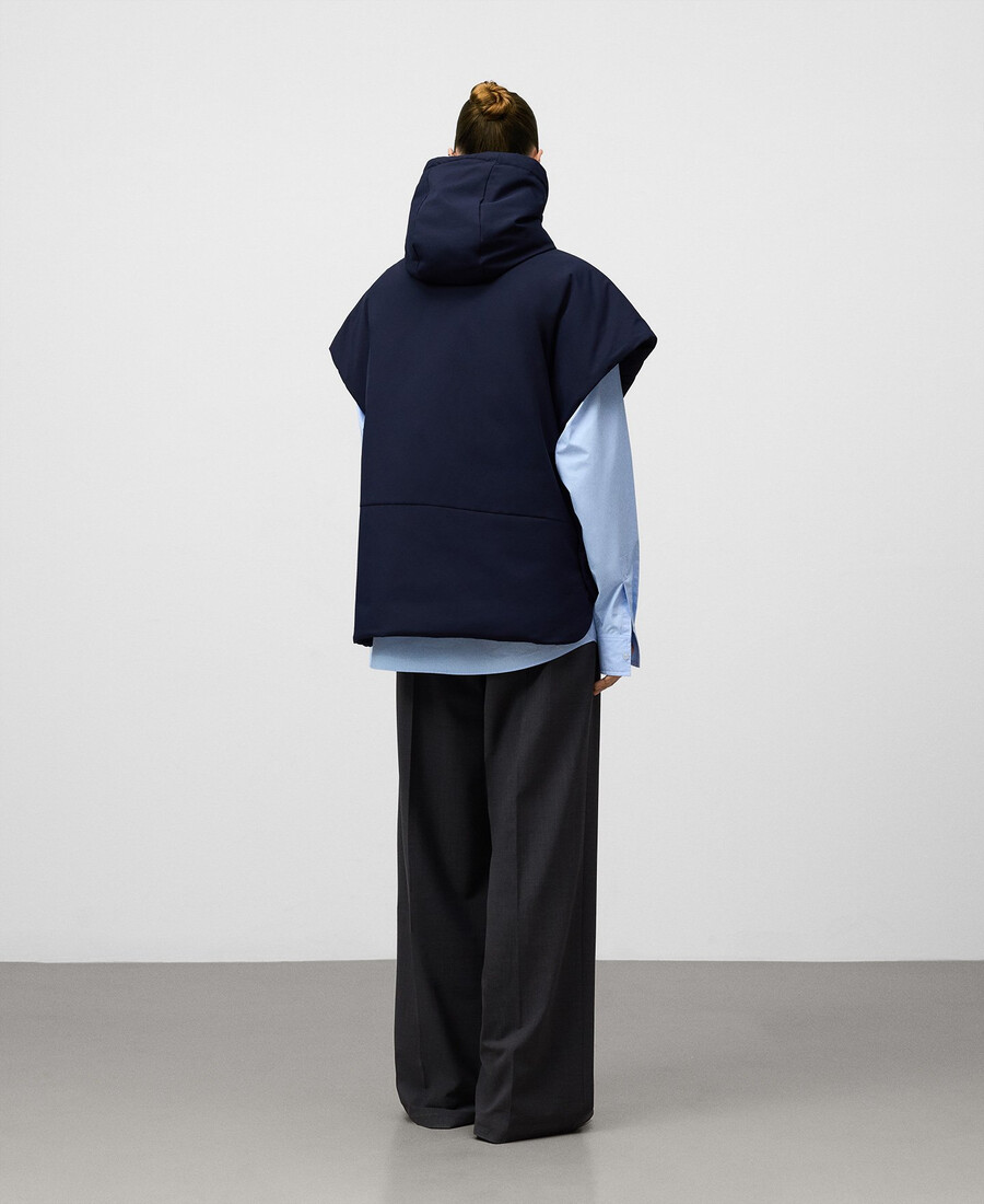 gilet imbottito con cappuccio donna