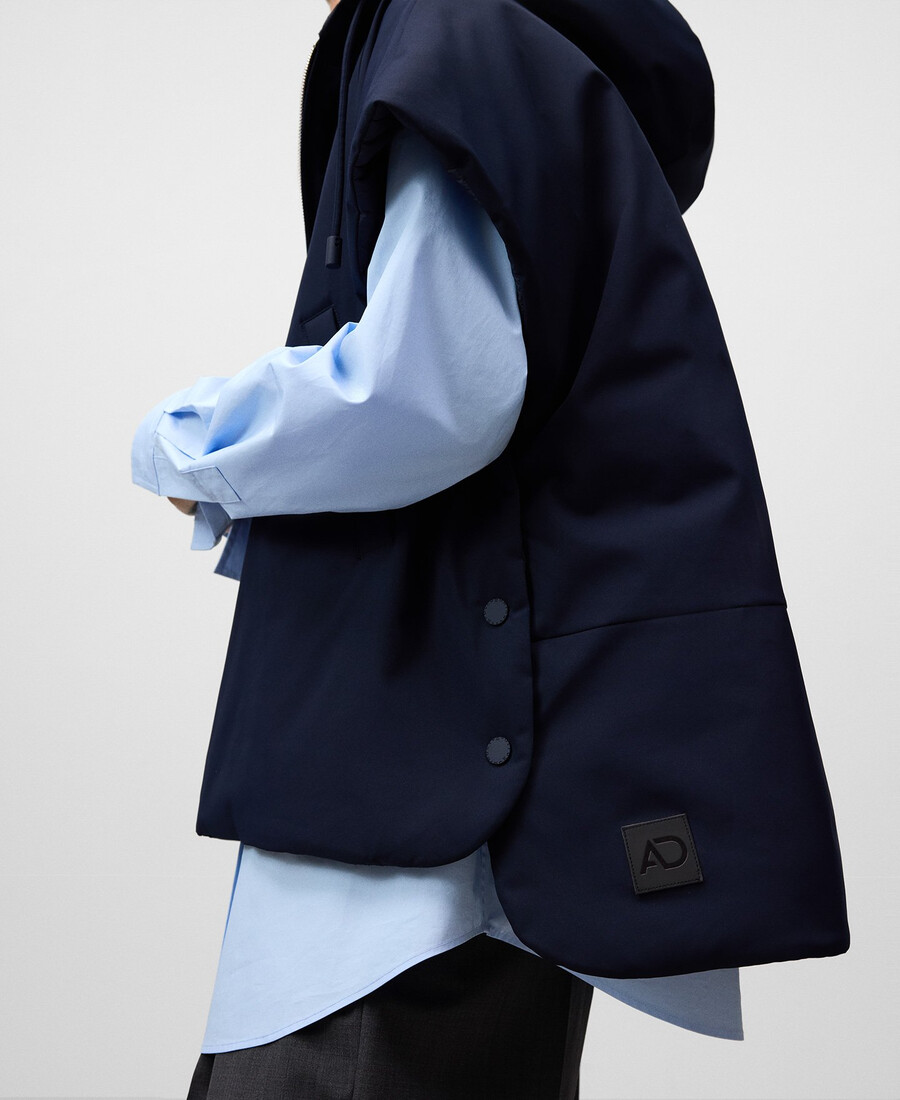 gilet imbottito con cappuccio donna