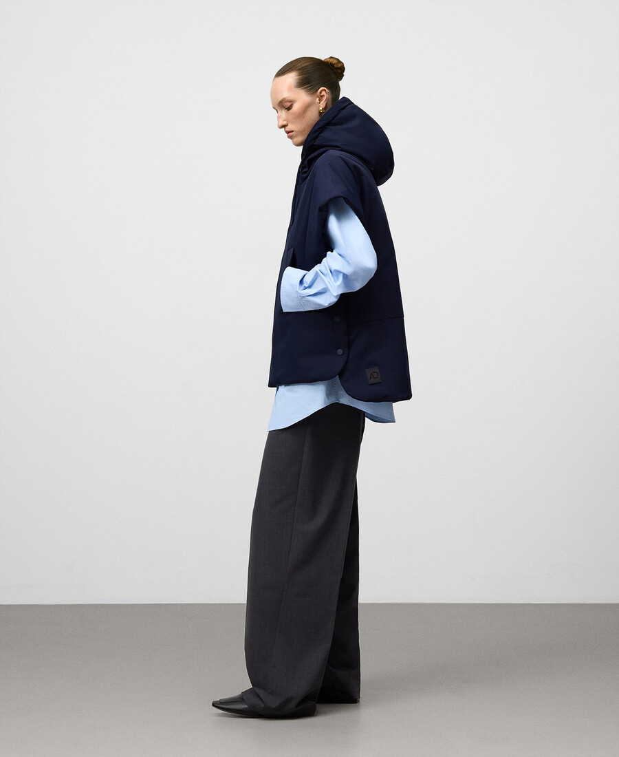 gilet imbottito con cappuccio donna