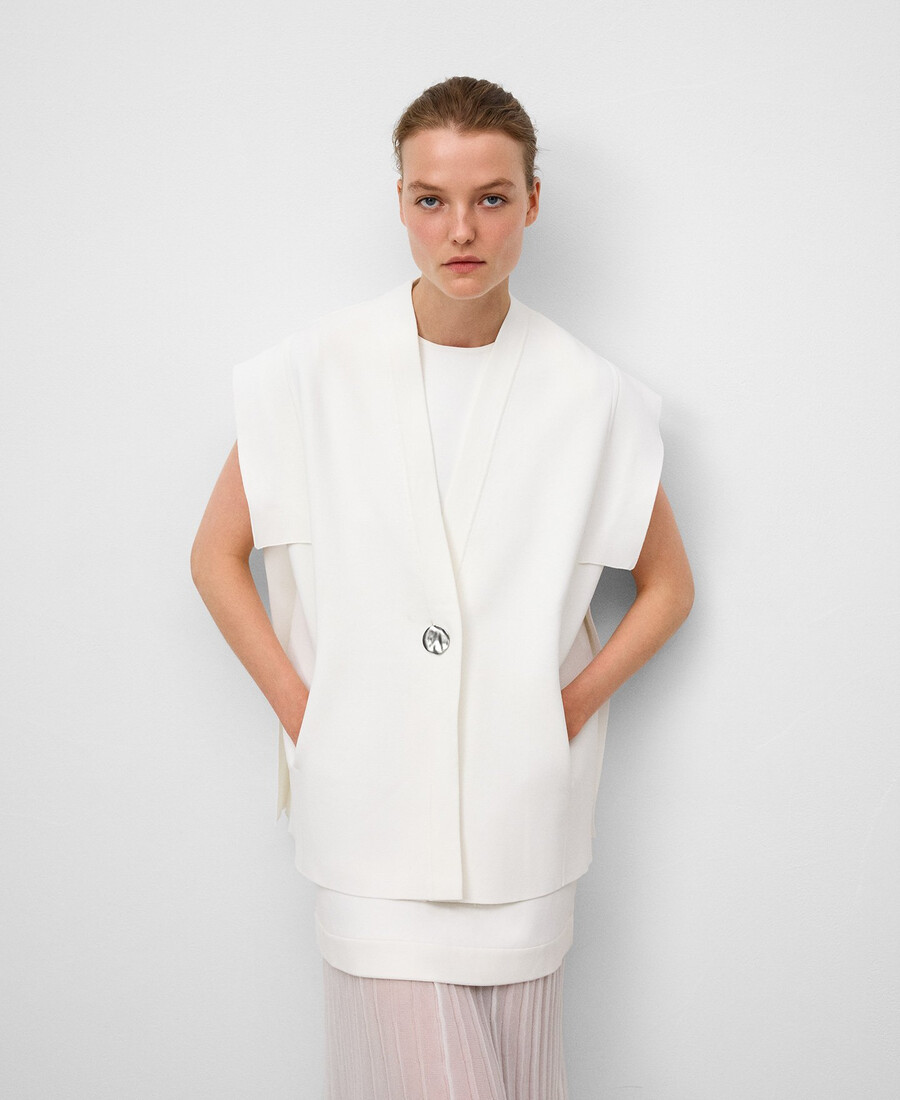 gilet in maglia con pannelli laterali donna