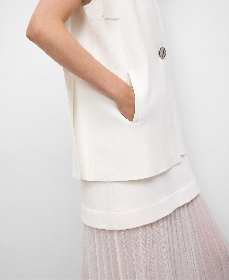 gilet in maglia con pannelli laterali donna