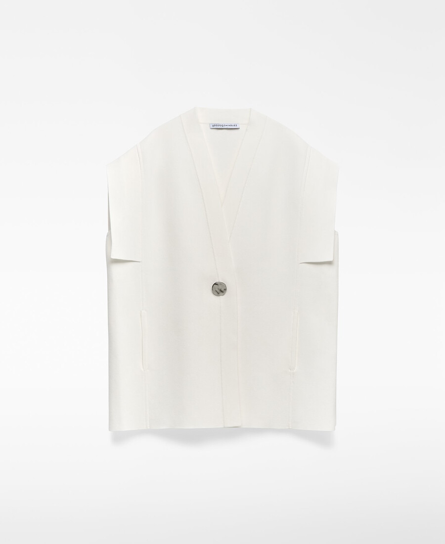 gilet in maglia con pannelli laterali donna