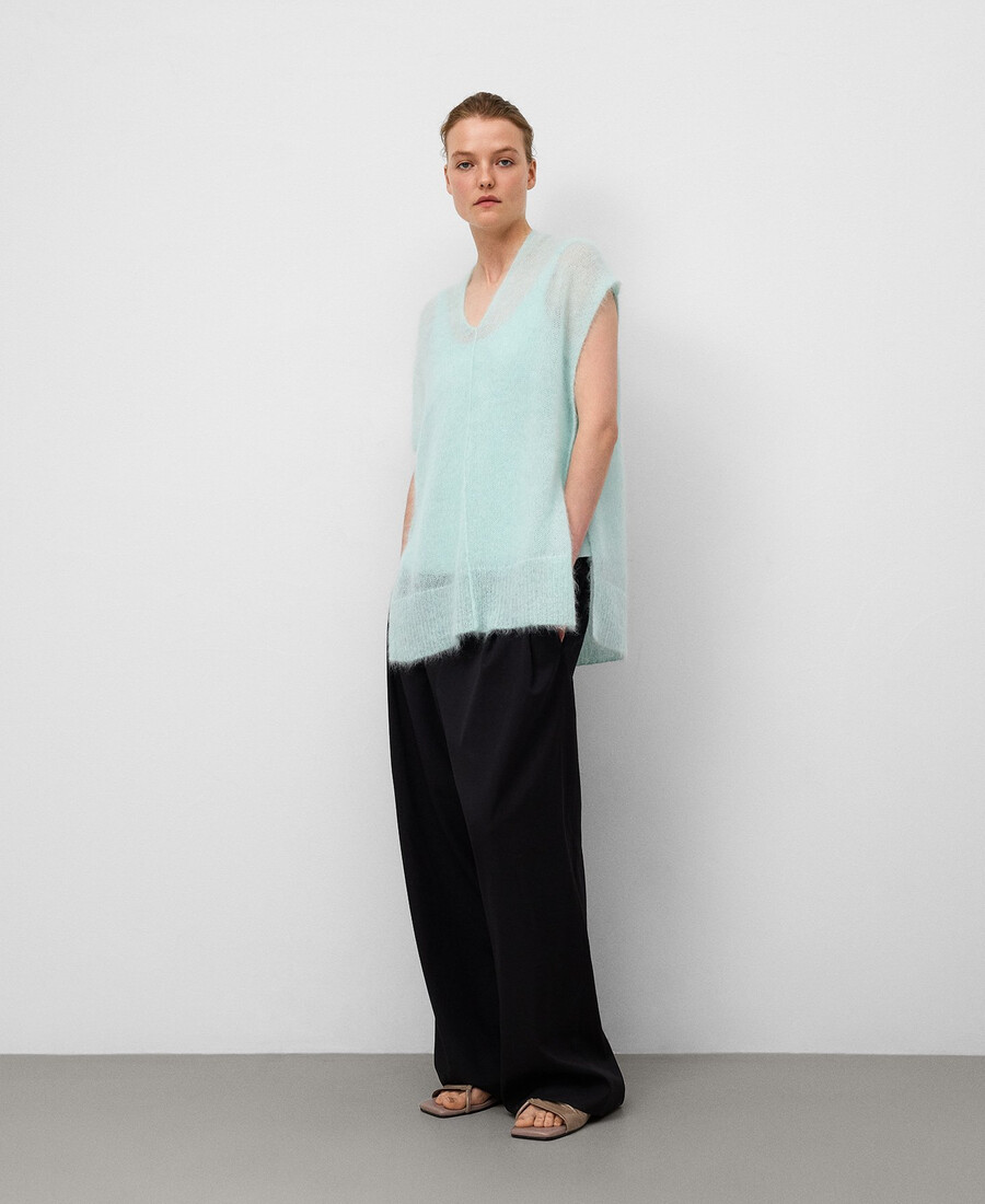 gilet in maglia misto mohair da donna
