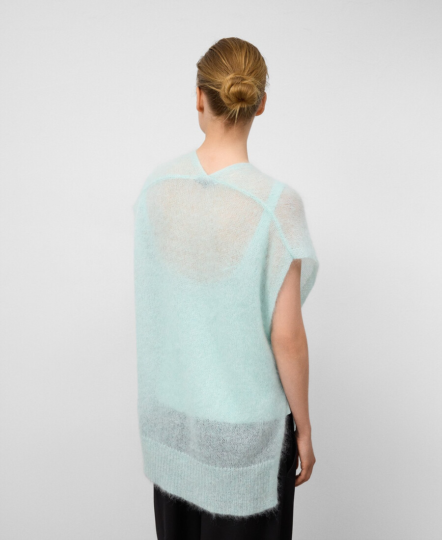 gilet in maglia misto mohair da donna