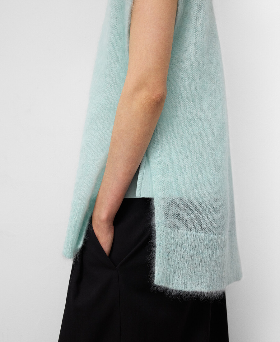 gilet in maglia misto mohair da donna