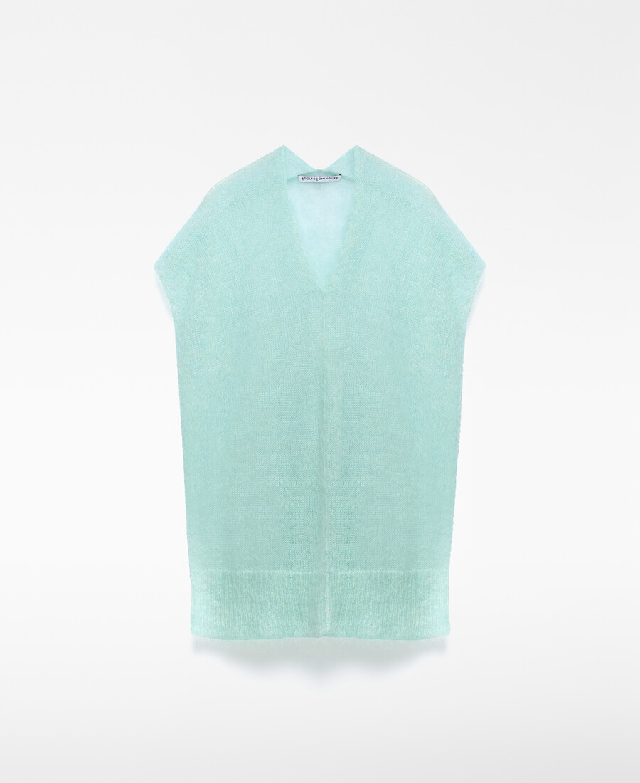 gilet in maglia misto mohair da donna