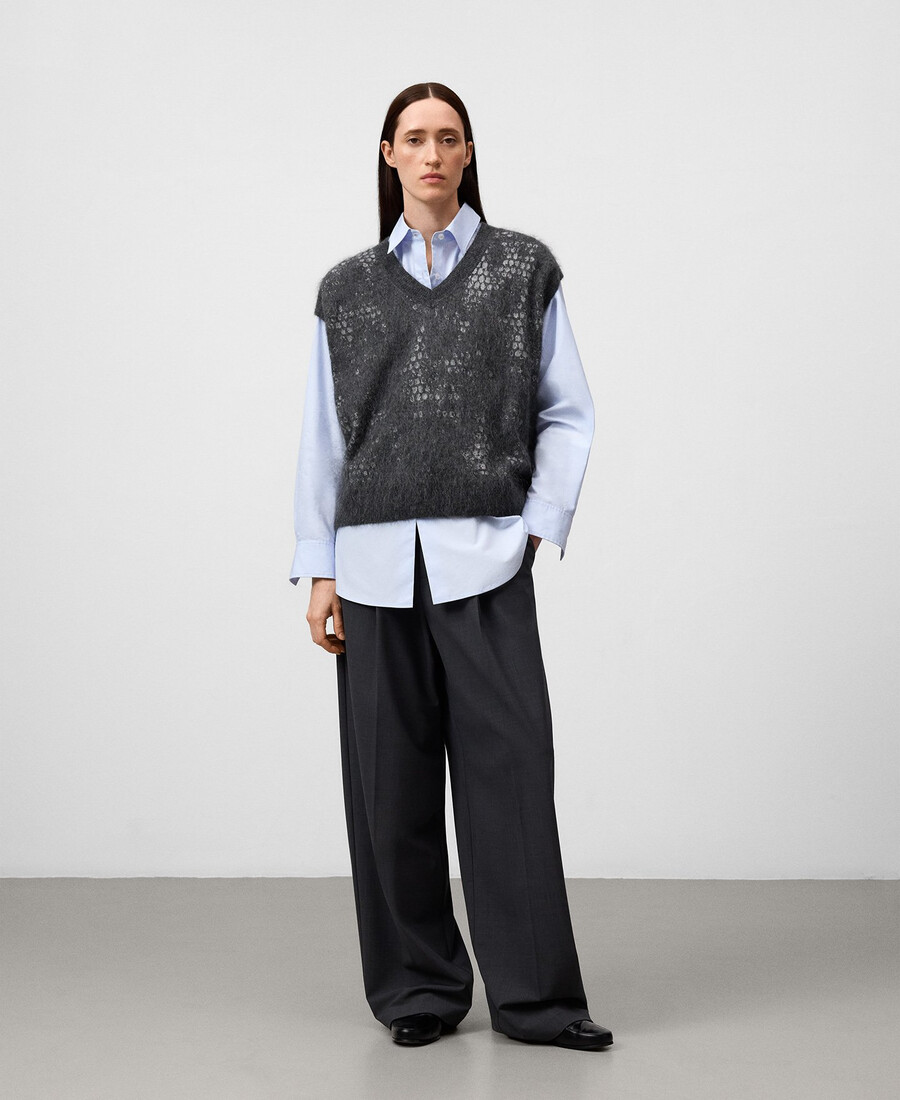 gilet in maglia jacquard da donna