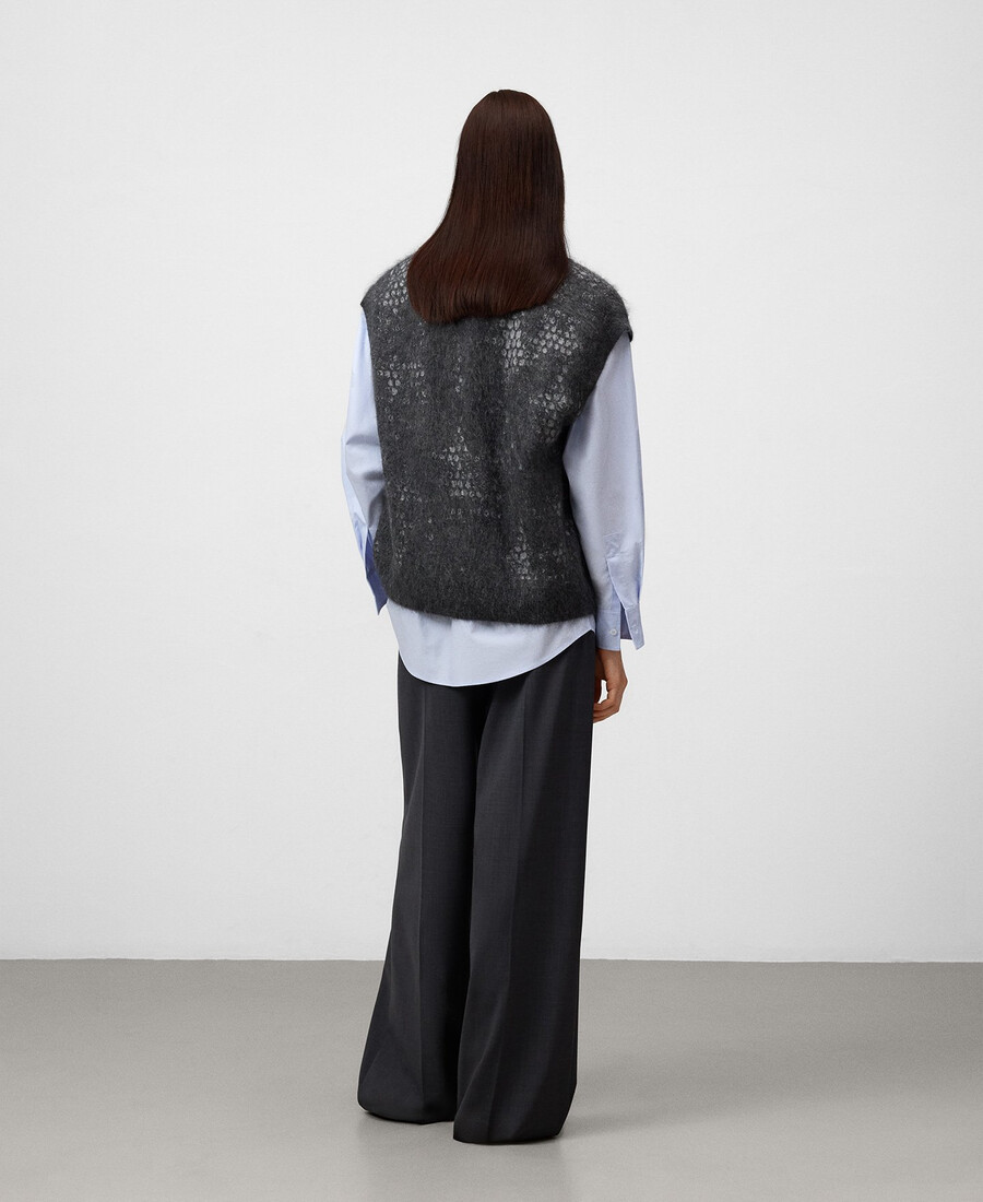 gilet in maglia jacquard da donna