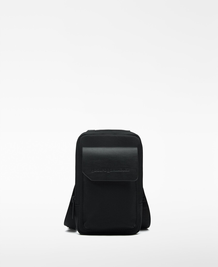 porta cellulare in nylon nero da uomo
