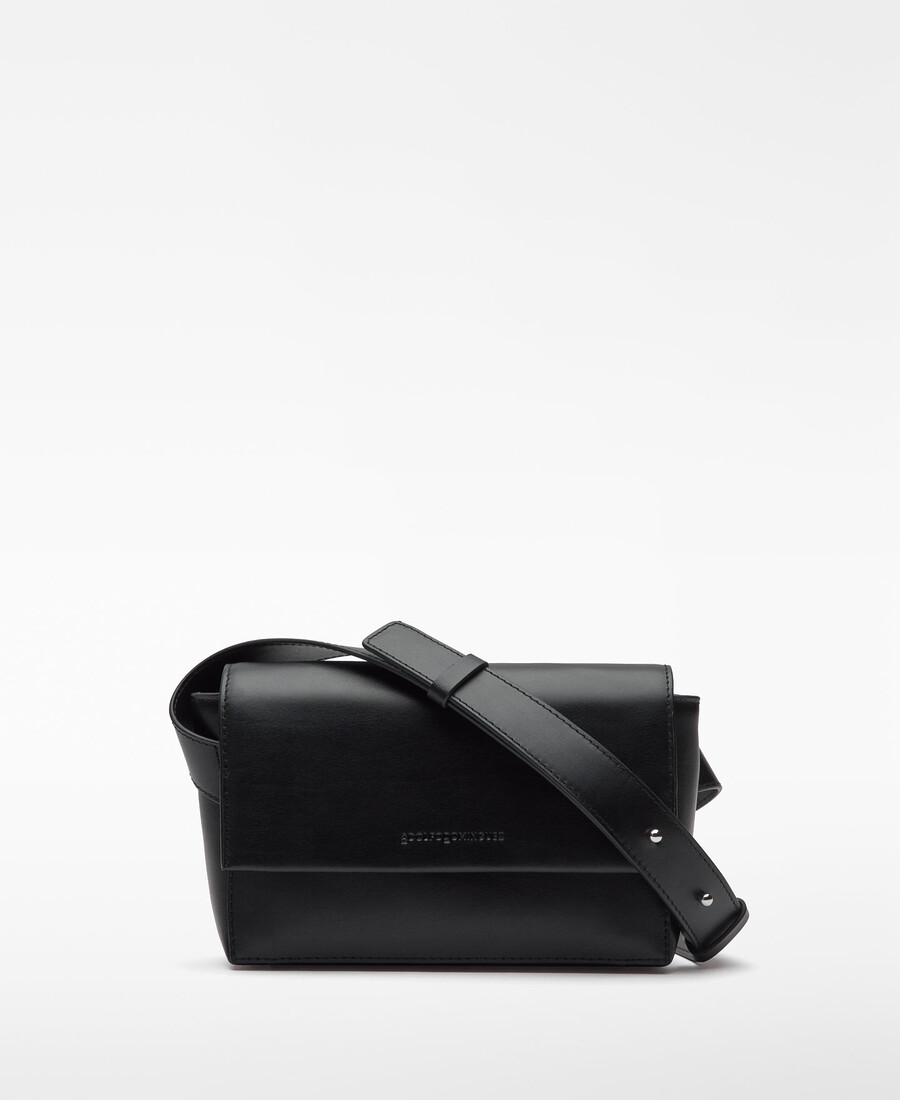 borsa a tracolla in pelle a forma di scatola da uomo