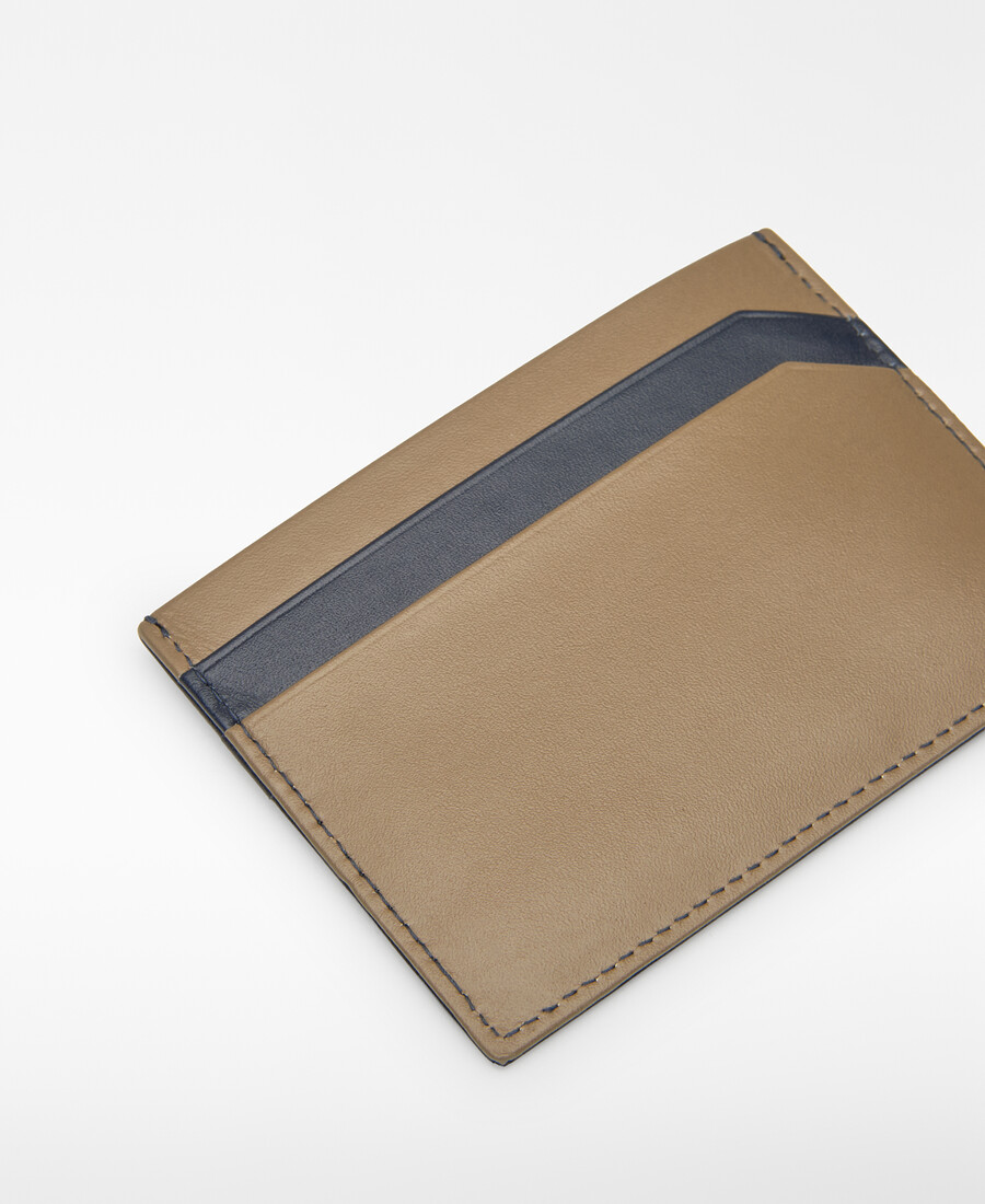 porta carte in pelle bicolore da uomo