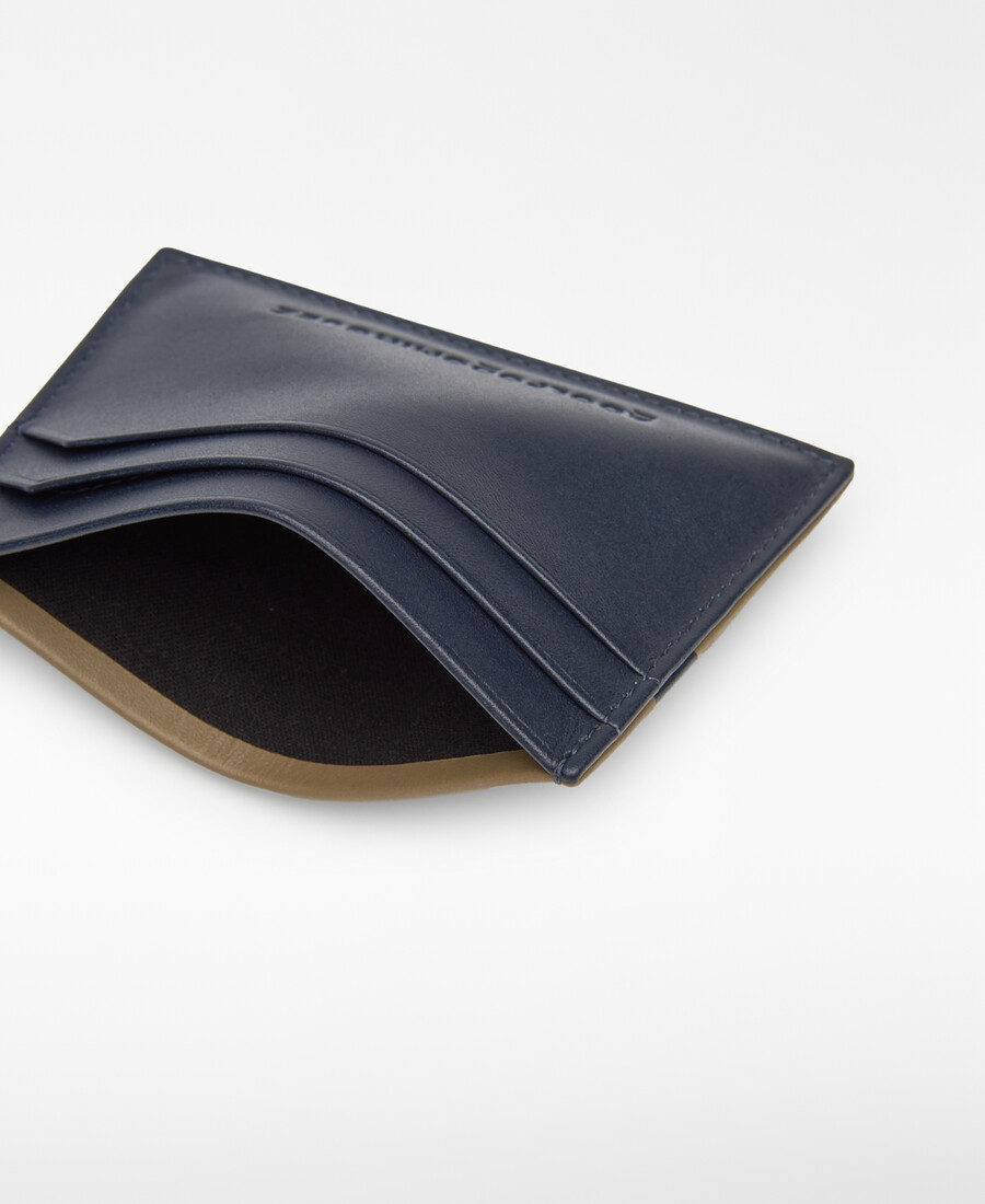 porta carte in pelle bicolore da uomo
