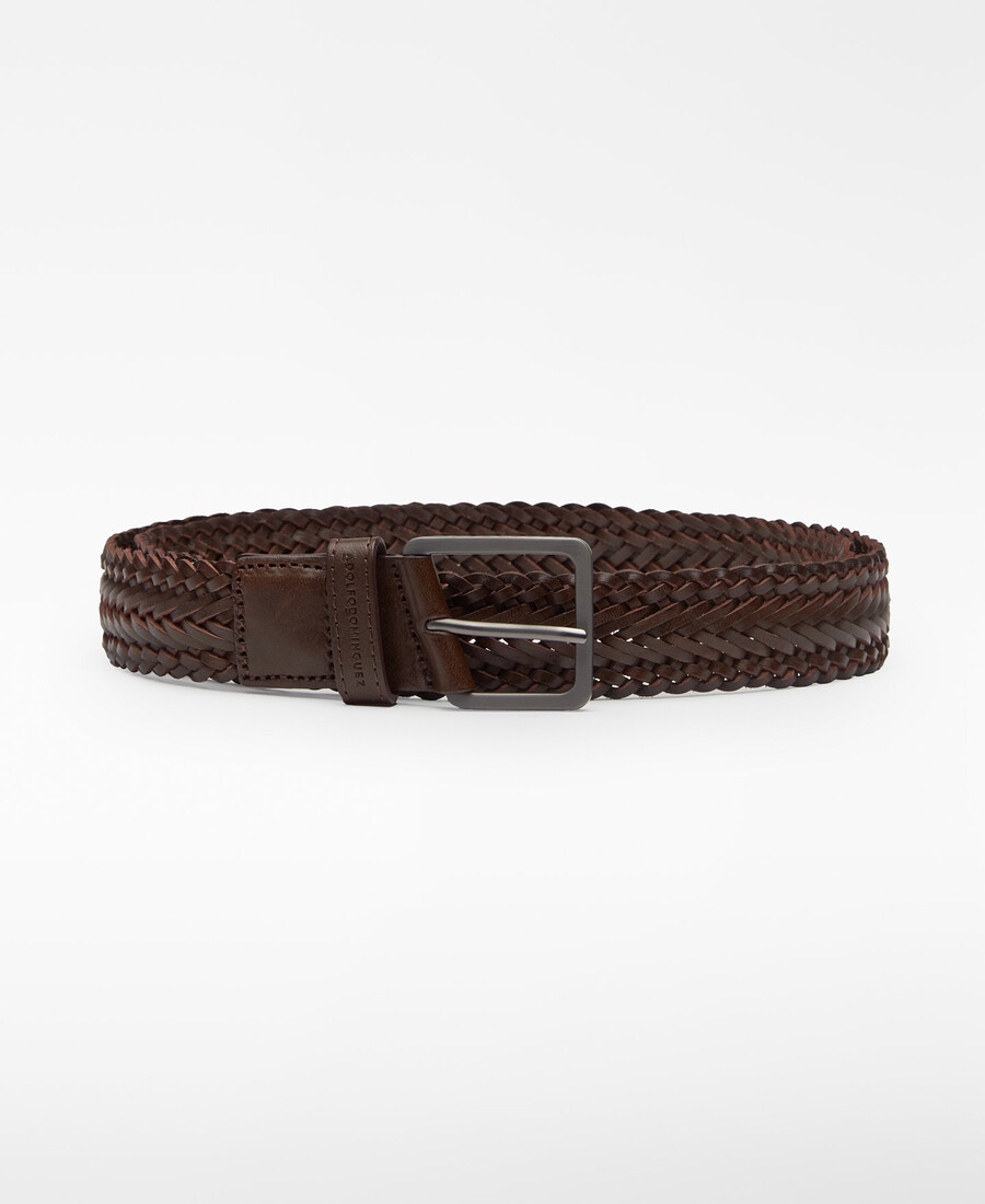 cintura in pelle intrecciata da uomo