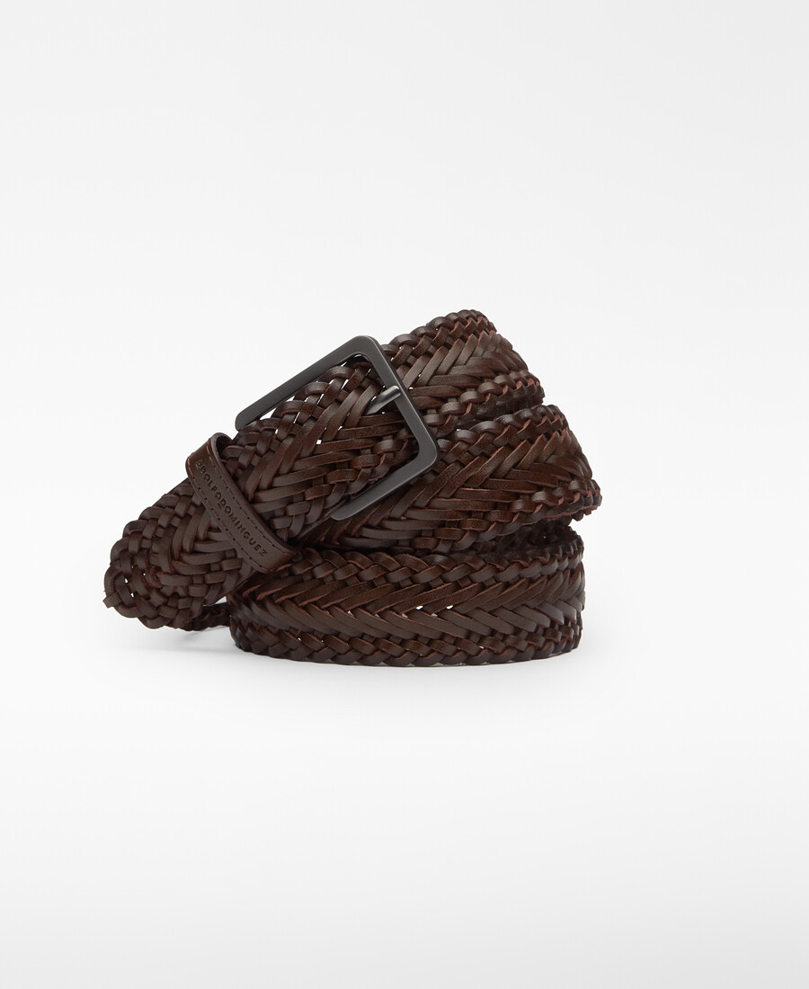cintura in pelle intrecciata da uomo