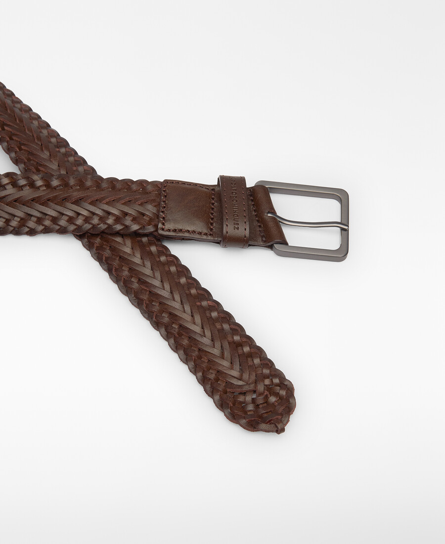 cintura in pelle intrecciata da uomo