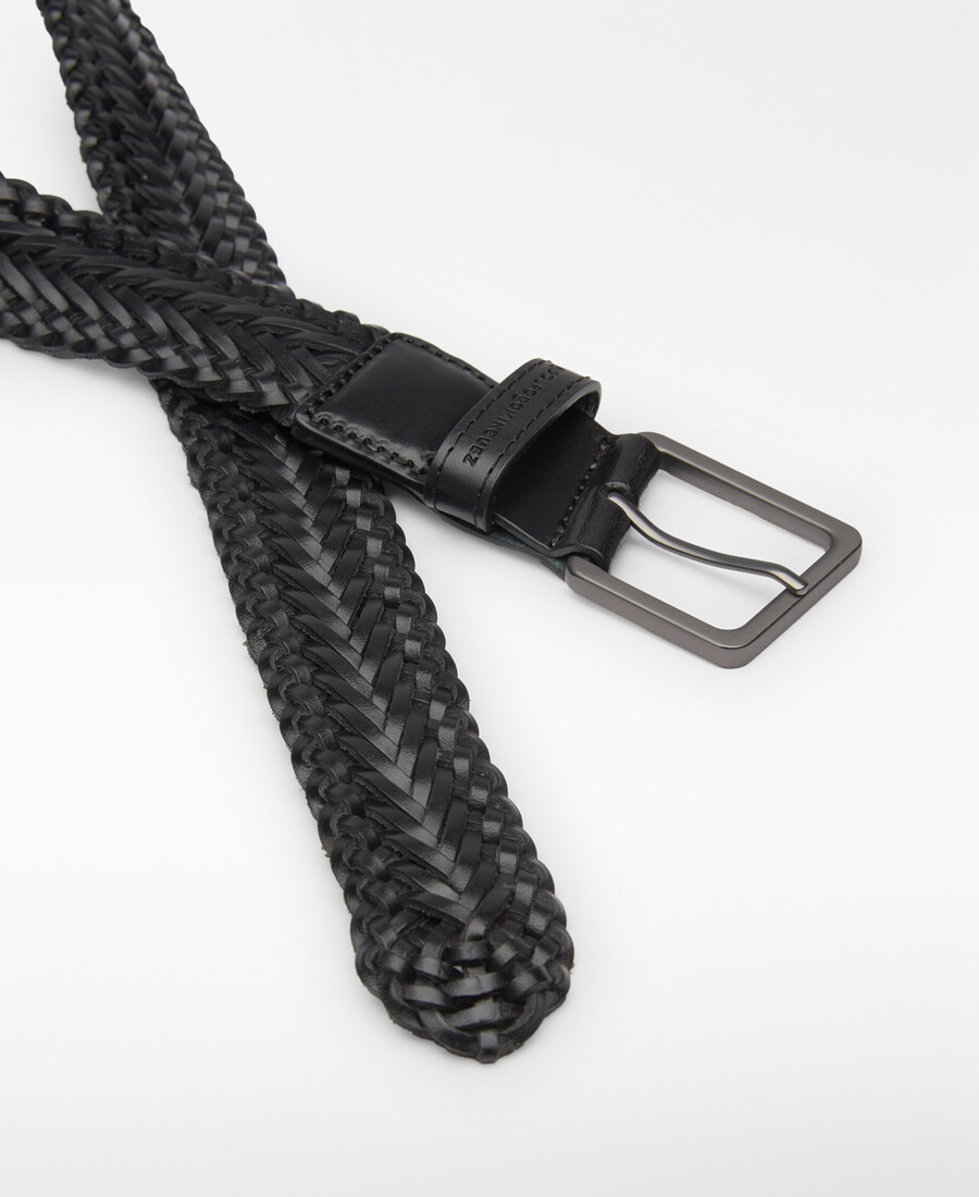 cintura in pelle intrecciata da uomo