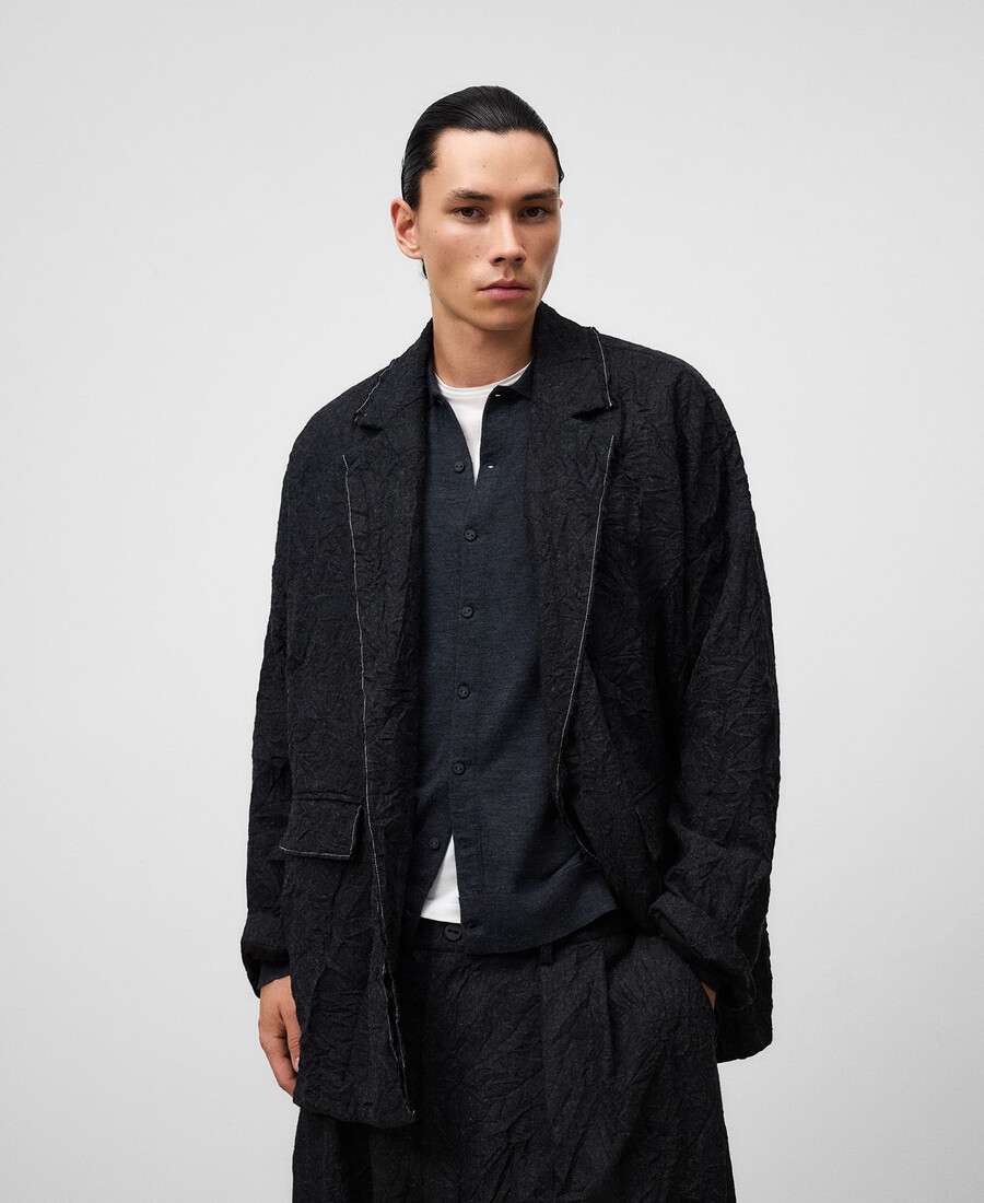 blazer oversize stropicciato da uomo