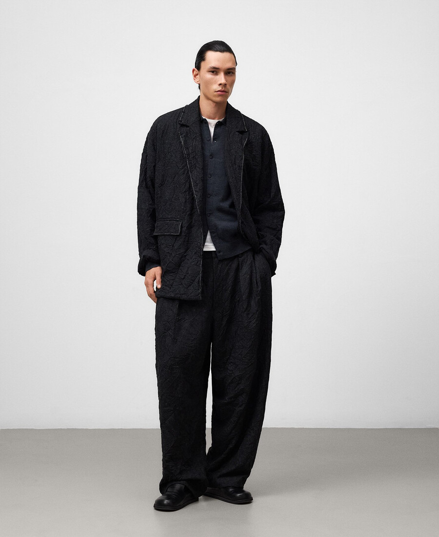 blazer oversize stropicciato da uomo