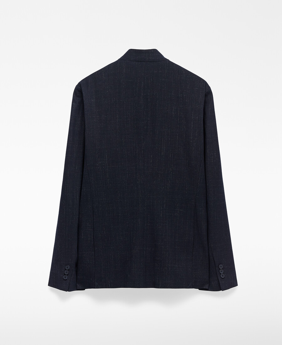blazer strutturato con collo alla coreana da uomo