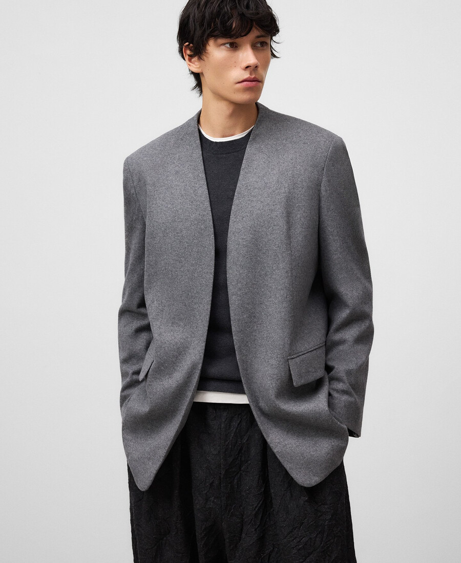 blazer dal taglio rilassato senza risvolto per uomo
