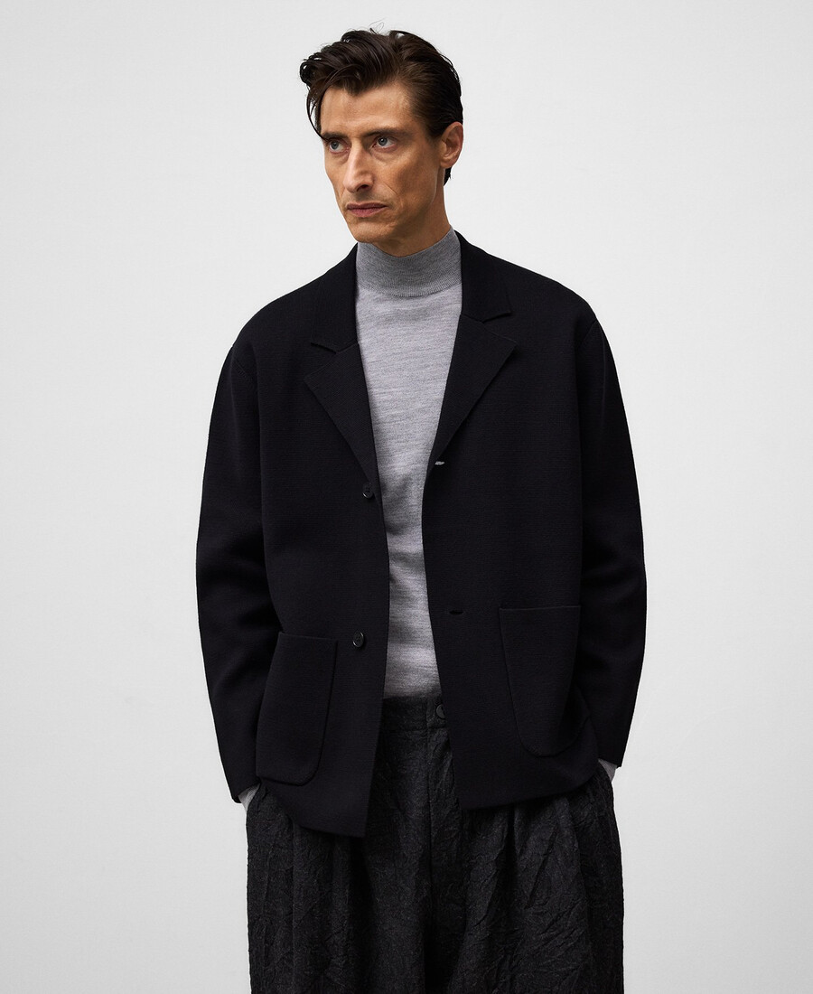 blazer in maglia dalla vestibilità rilassata da uomo