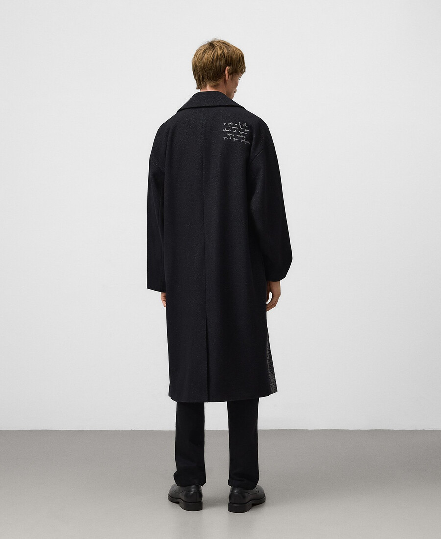 cappotto oversize sartoriale ricamato da uomo